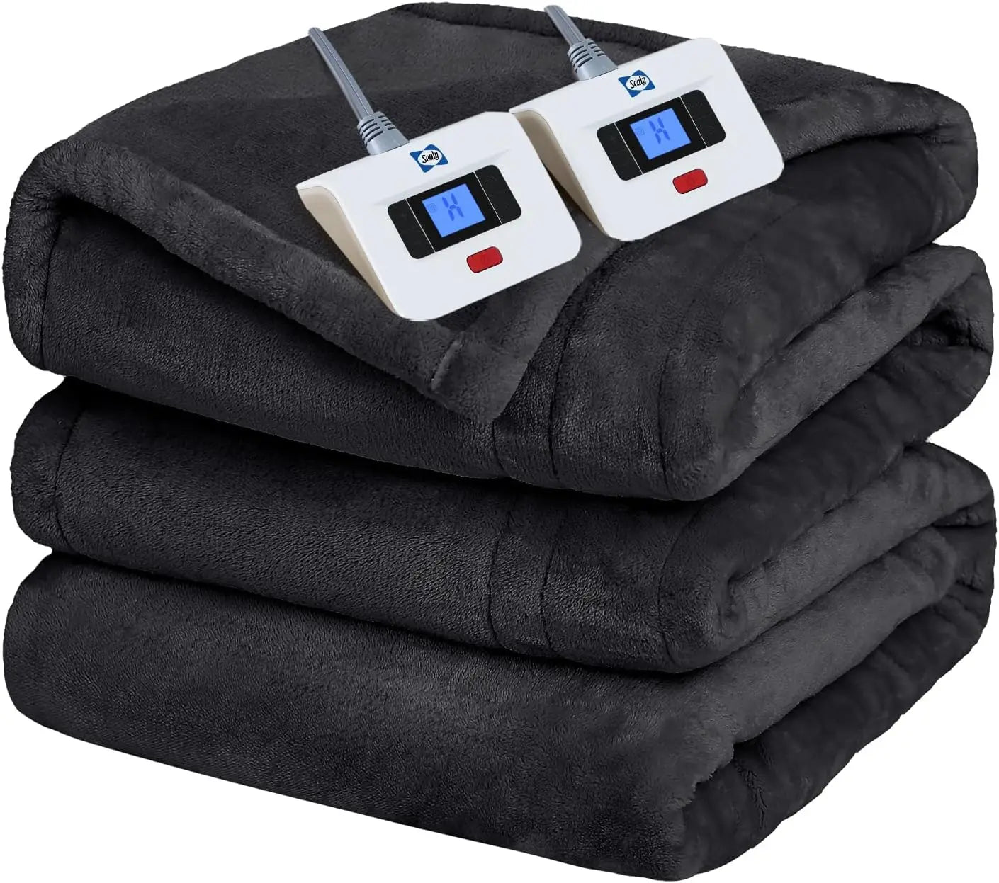 XMSJ Electric Flannel Blanket With Dual Controller Auto Shut Off