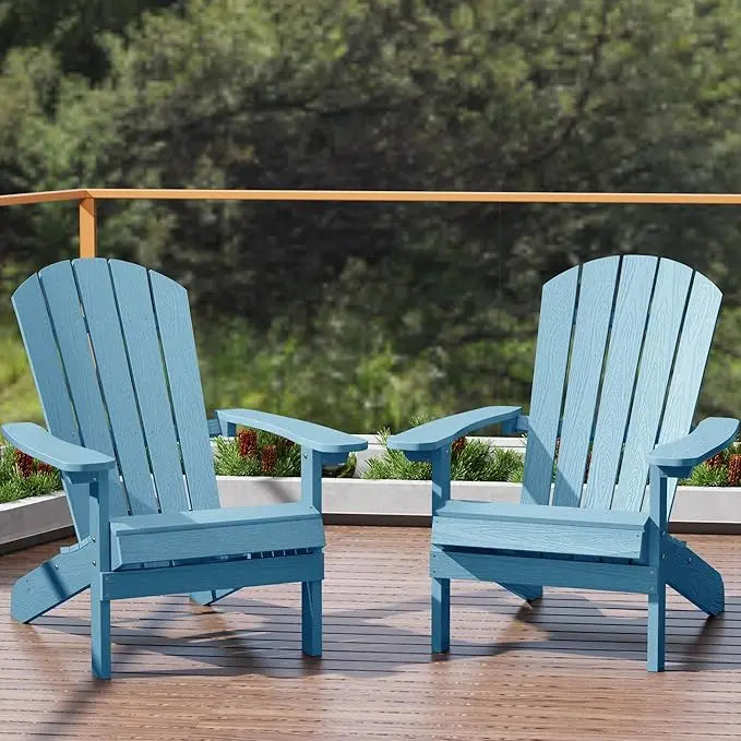 HUANZHUANG Adirondack Chairs 2 Pack Plastic Outdoor Chairs