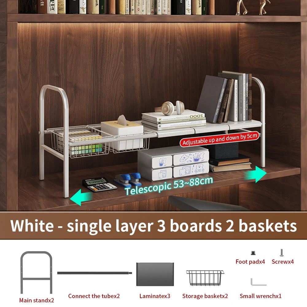 Hign-Concerned Multi-Use Kitchen and Under Sink Organizer Expandable Shelf Storage