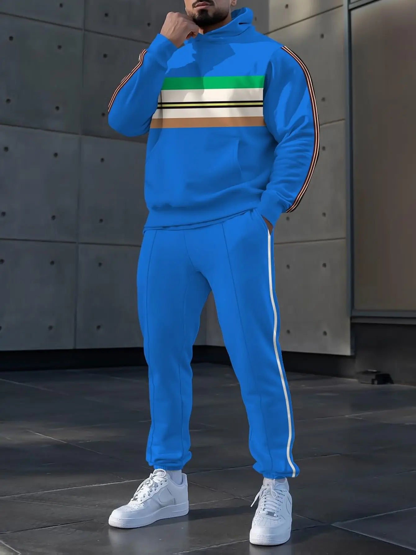 Men's European American Athletic Knit 2Piece Sports Set