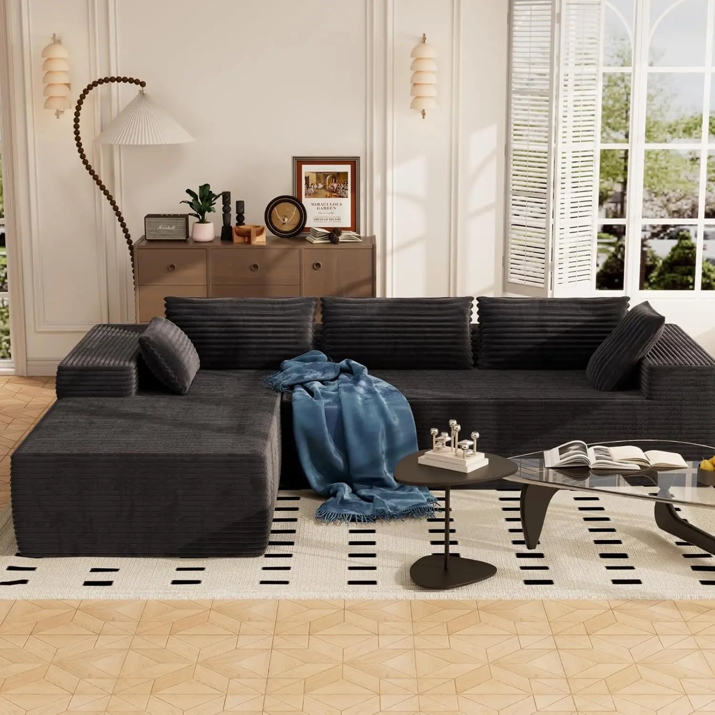 ZHUOTING L Shaped Modular Sectional Sofa Cloud Deep Seat