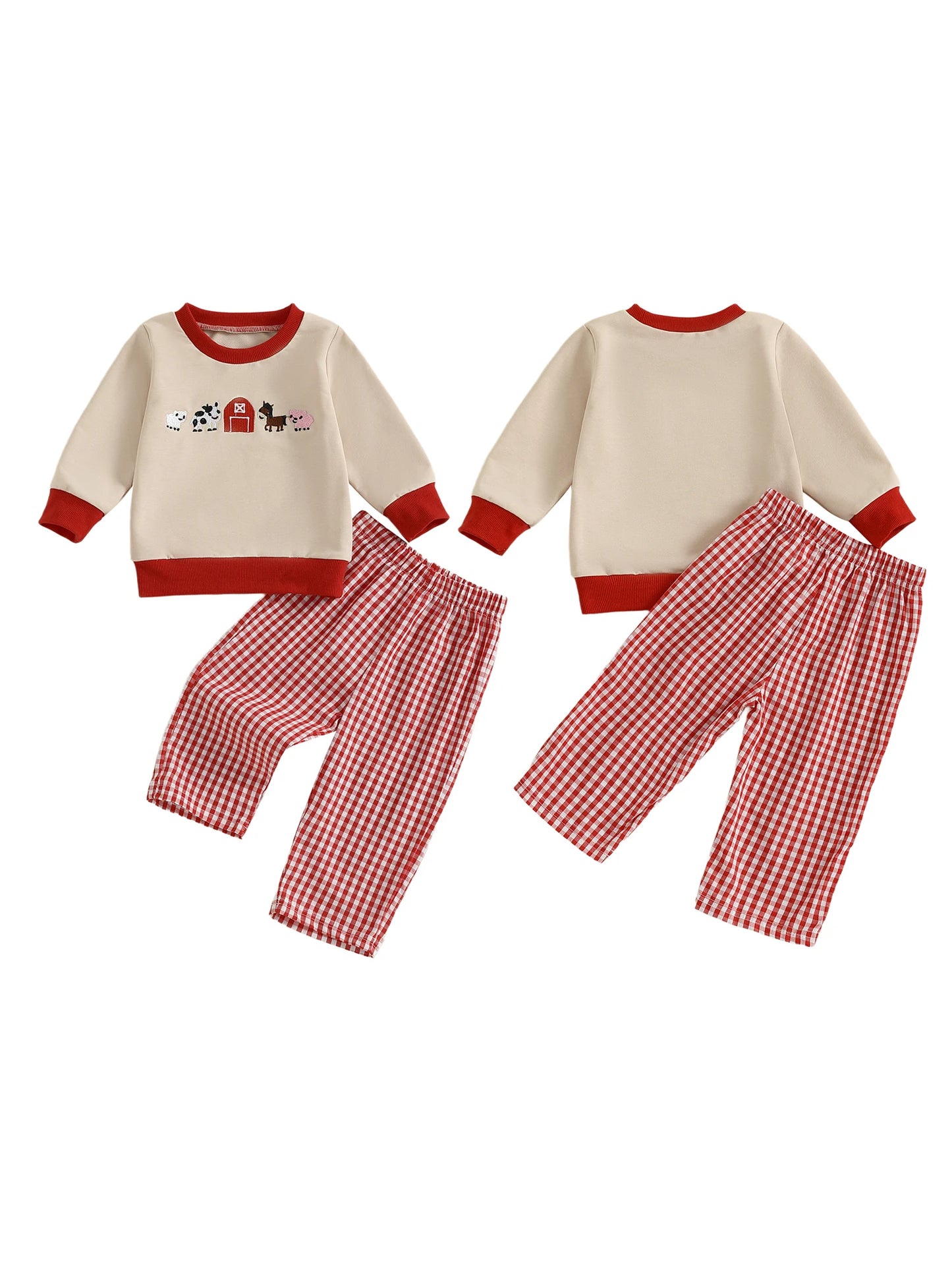 Boys Jungle Adventure 2-Piece Outfit Set With Tiger Embroidery