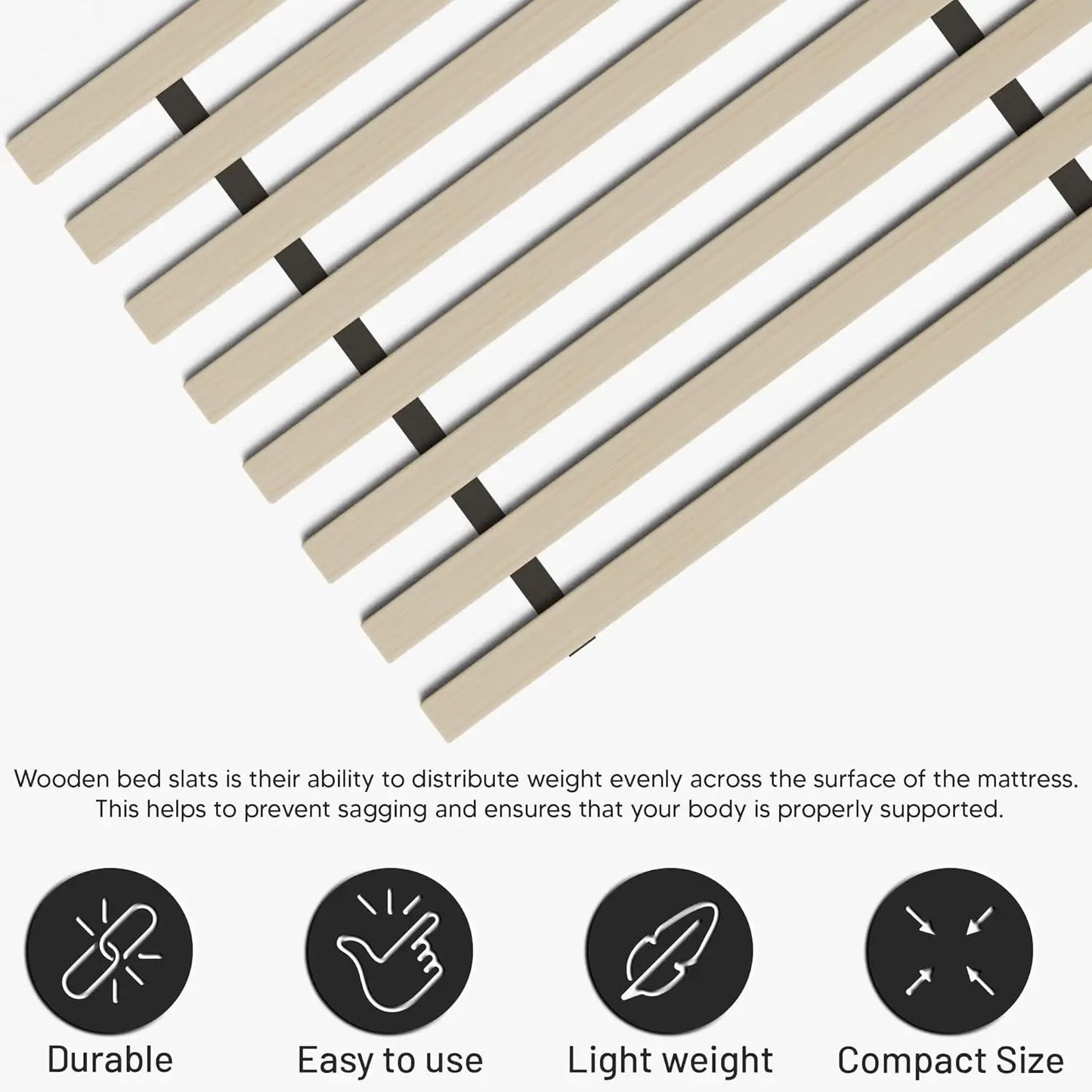Heavy Duty Vertical Wooden Bunkie Board Bed Slats