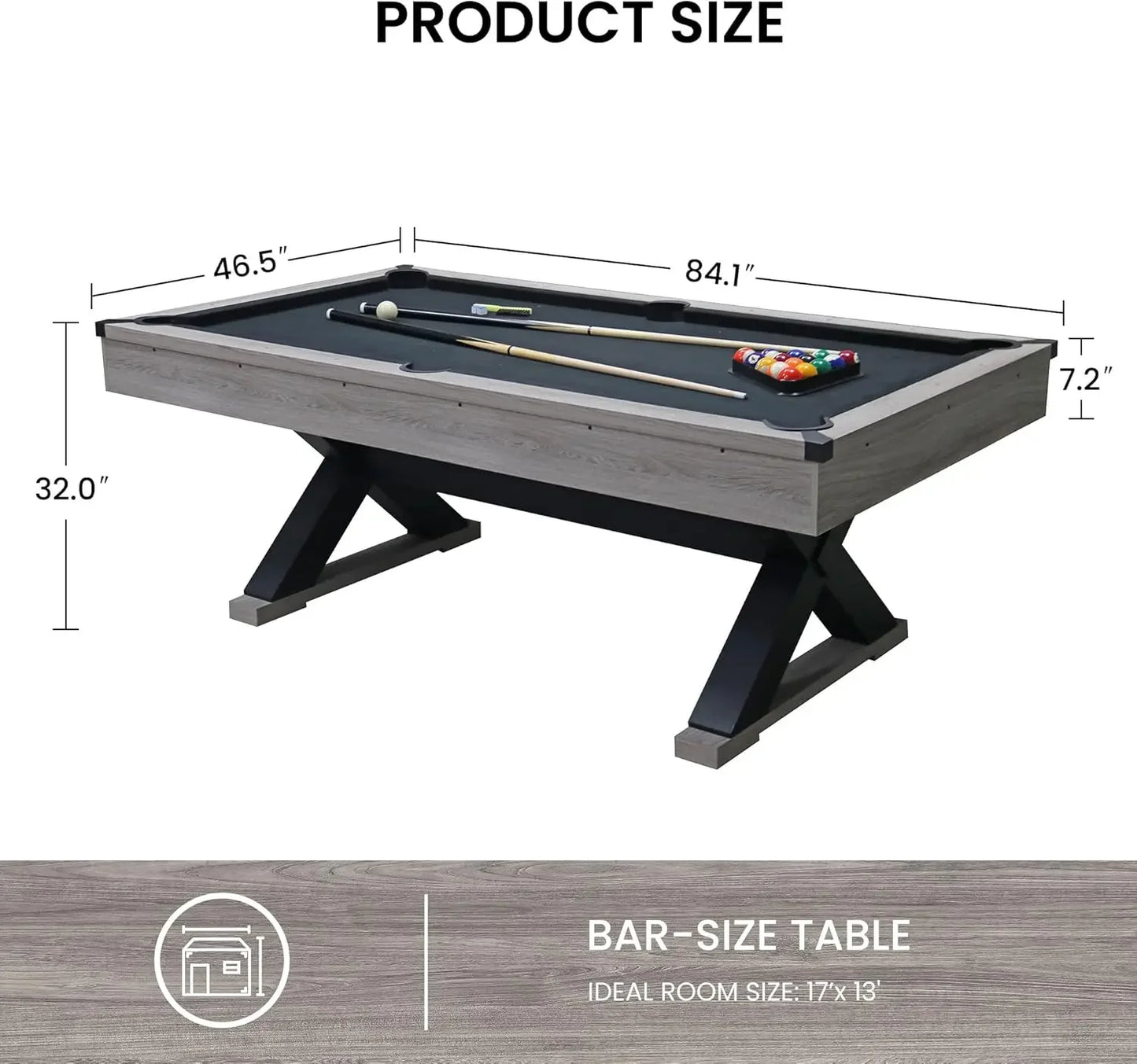 Rustic Style Pool Table With Accessories Billiards Set
