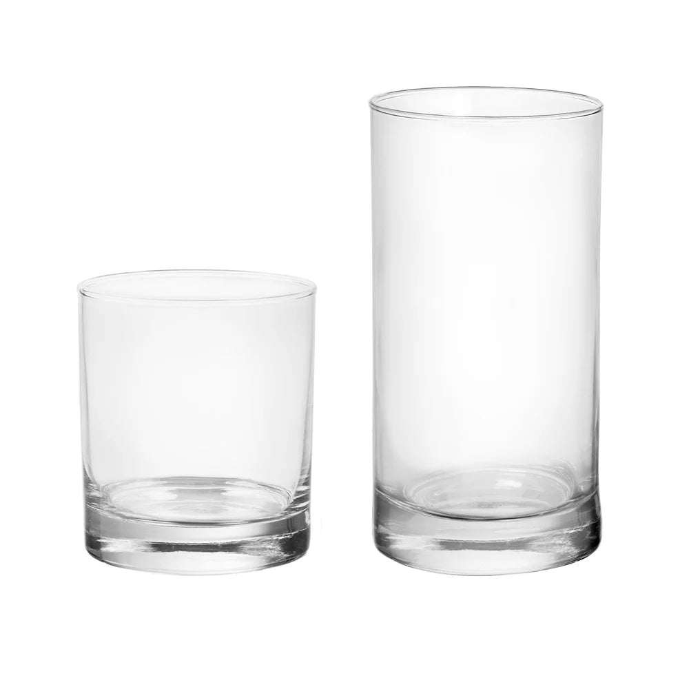 XMSJ 12 Piece Drinkware Glass Set Durable Clear Glasses