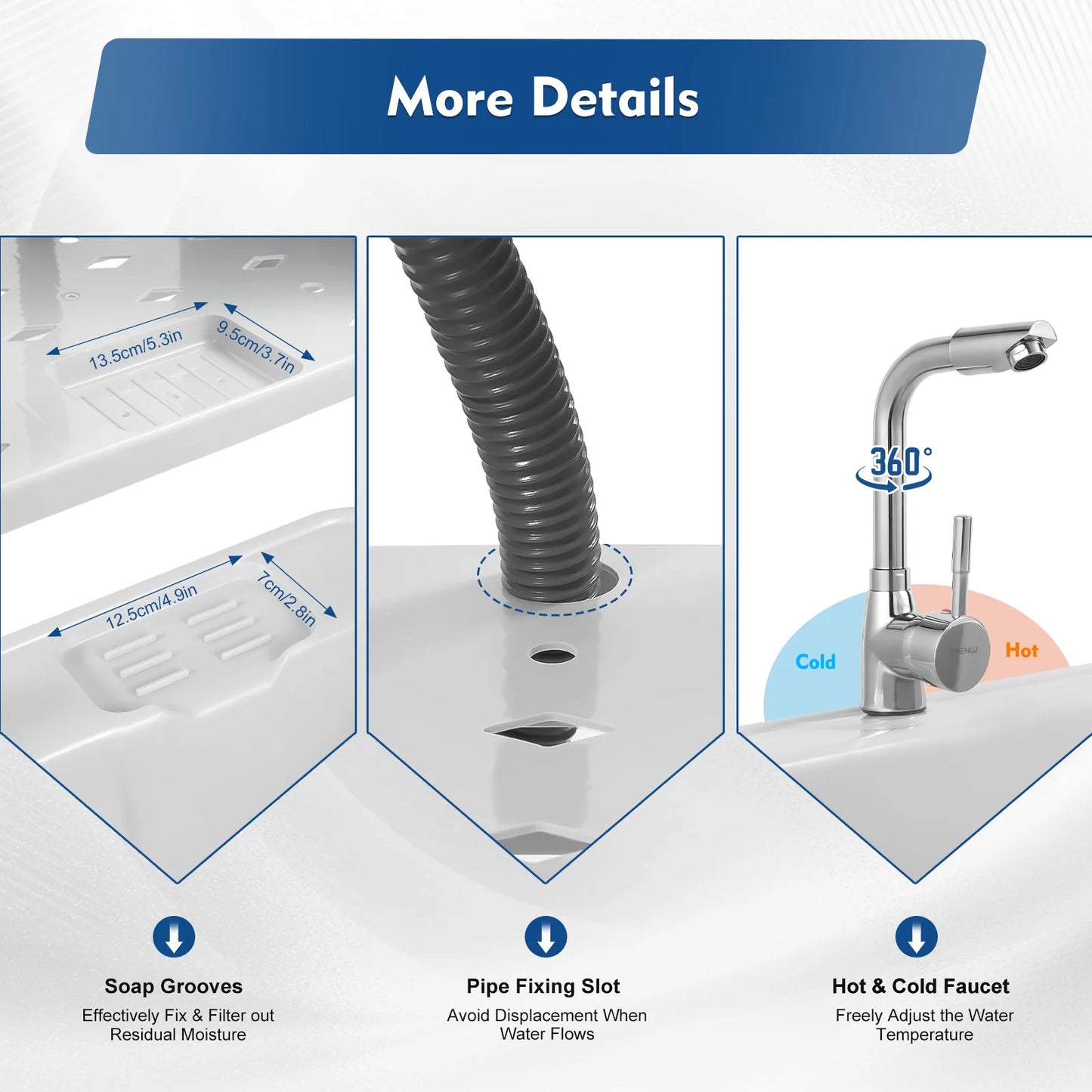 Multifunctional PP Laundry Sink With Complete Accessories