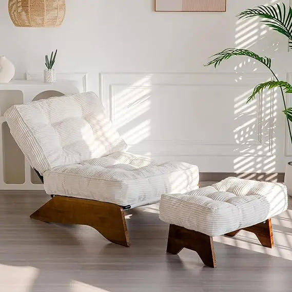 Accent Chair With Ottoman Modern Tufted Lounge Chair Set For Living Room And Den