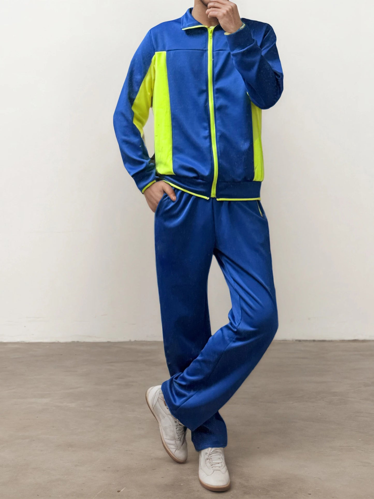 Men's 2 Piece Tracksuit Set With Long Sleeve Sweatshirt