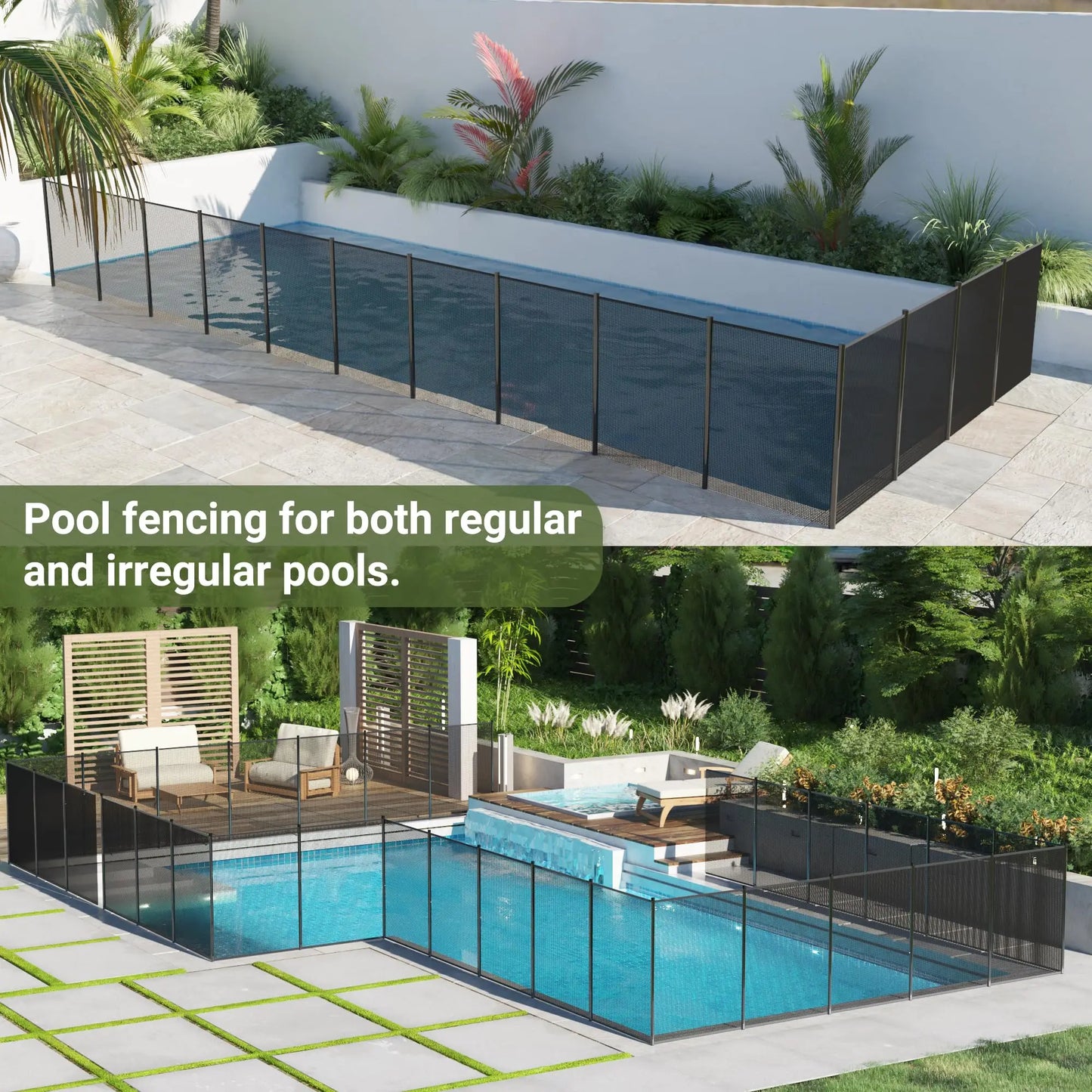 Polar Aurora Removable Pool Fence Mesh For Ground Safety Installation