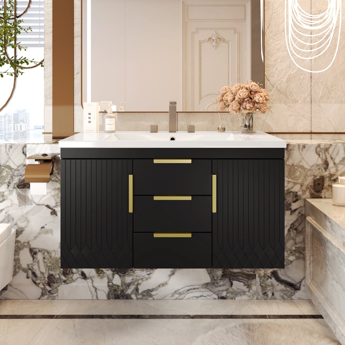 Sh.Kl Wall Mounted Bathroom Vanity With Sink