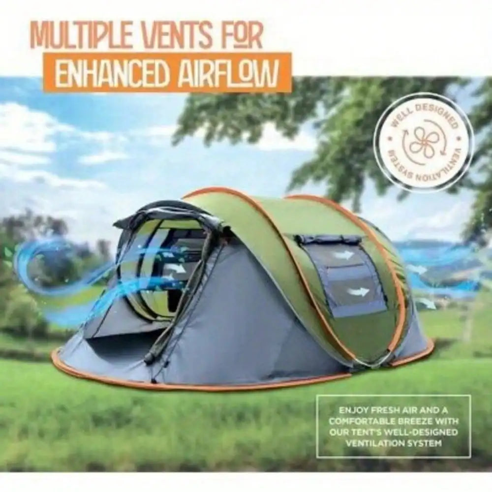 Easy Pop Up Camping Tent With Two Doors Waterproof