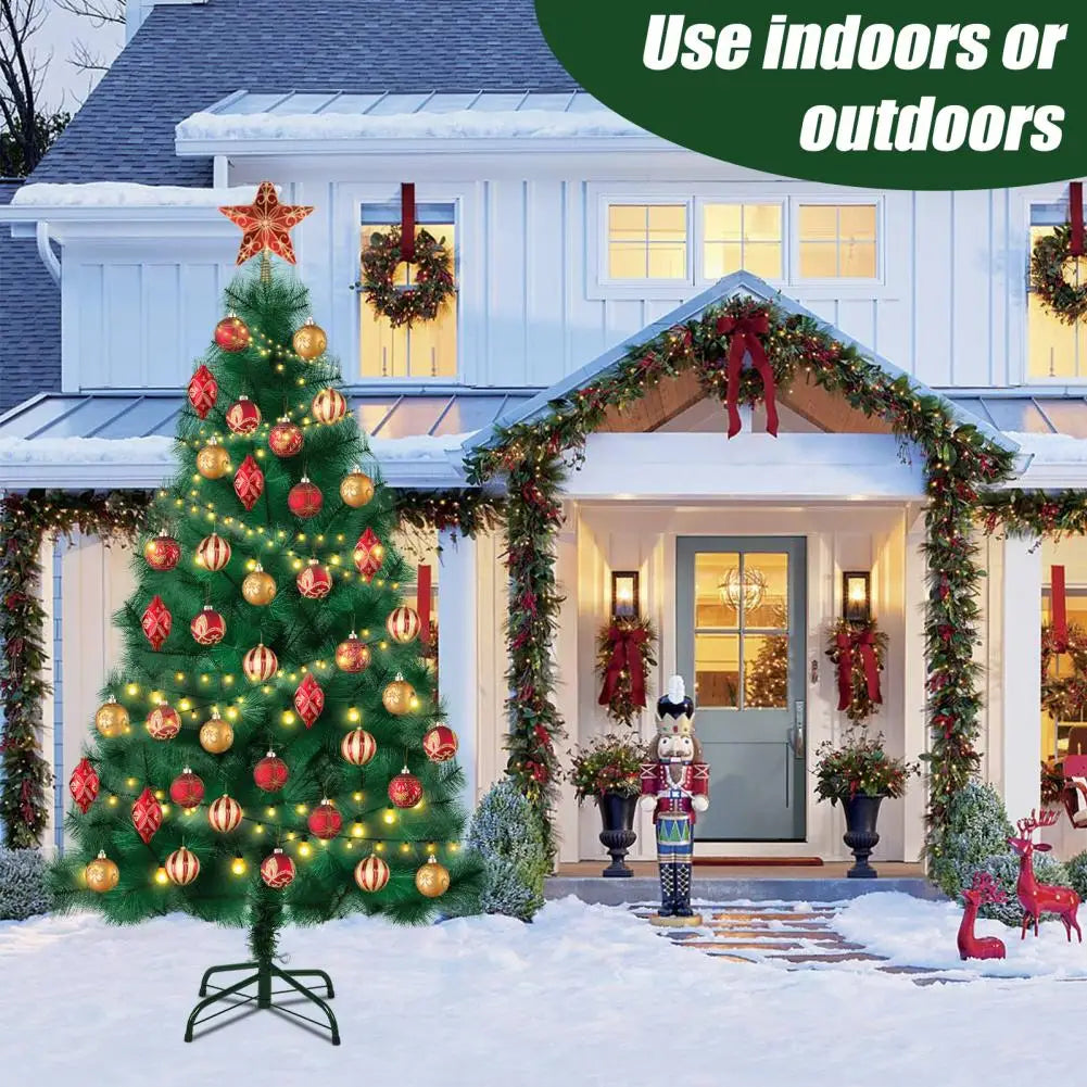 Artificial Christmas Tree With Branch Tips And Sturdy Metal Stand