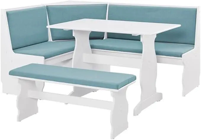 XMSJ Patio Conversation Dining Nook Set 3 Piece Furniture