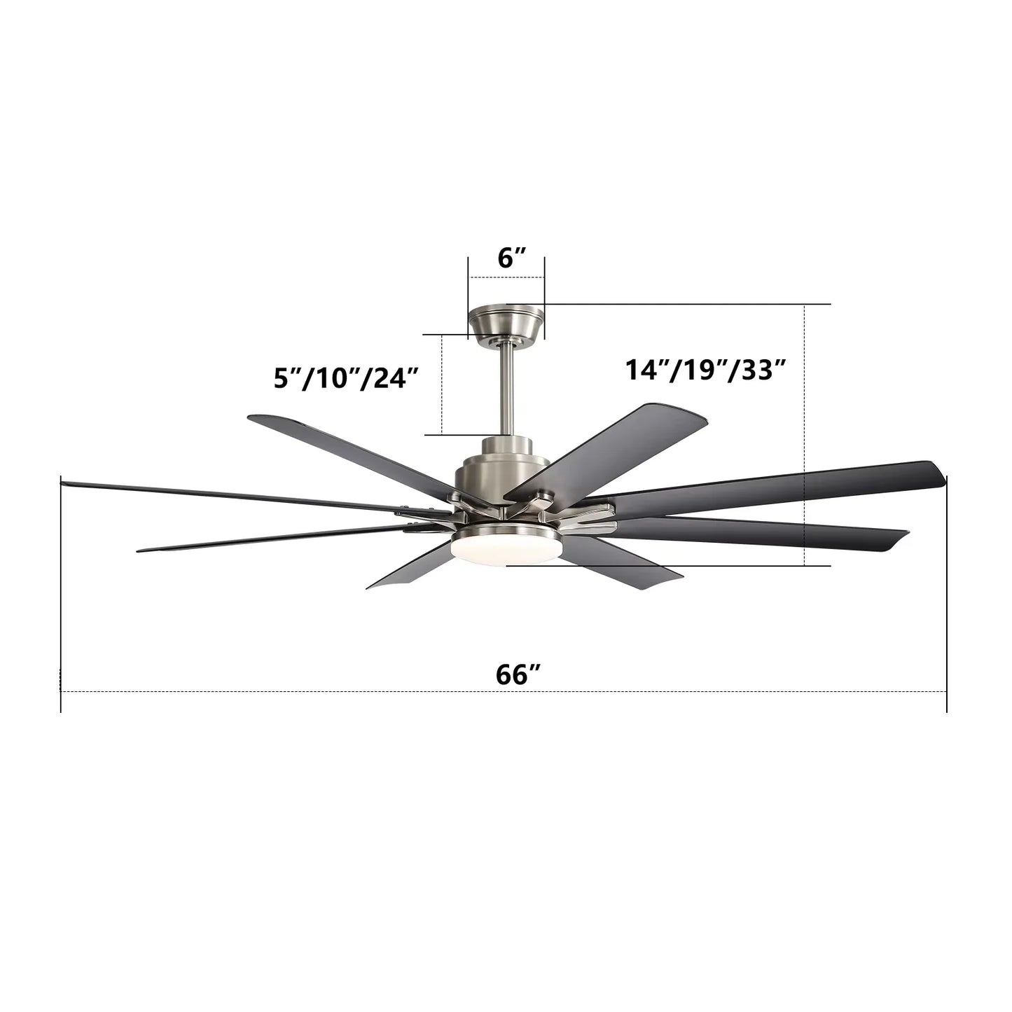 Sofucor Modern Ceiling Fan With Remote Control