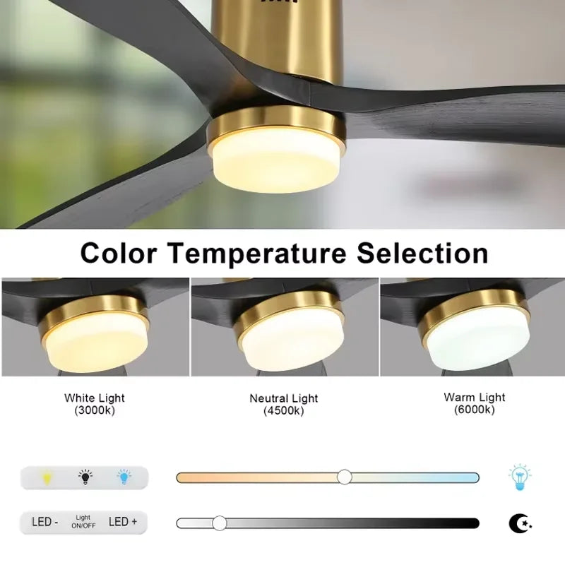 Sofucor Modern LED Ceiling Fan With Remote Control 6-Speed DC