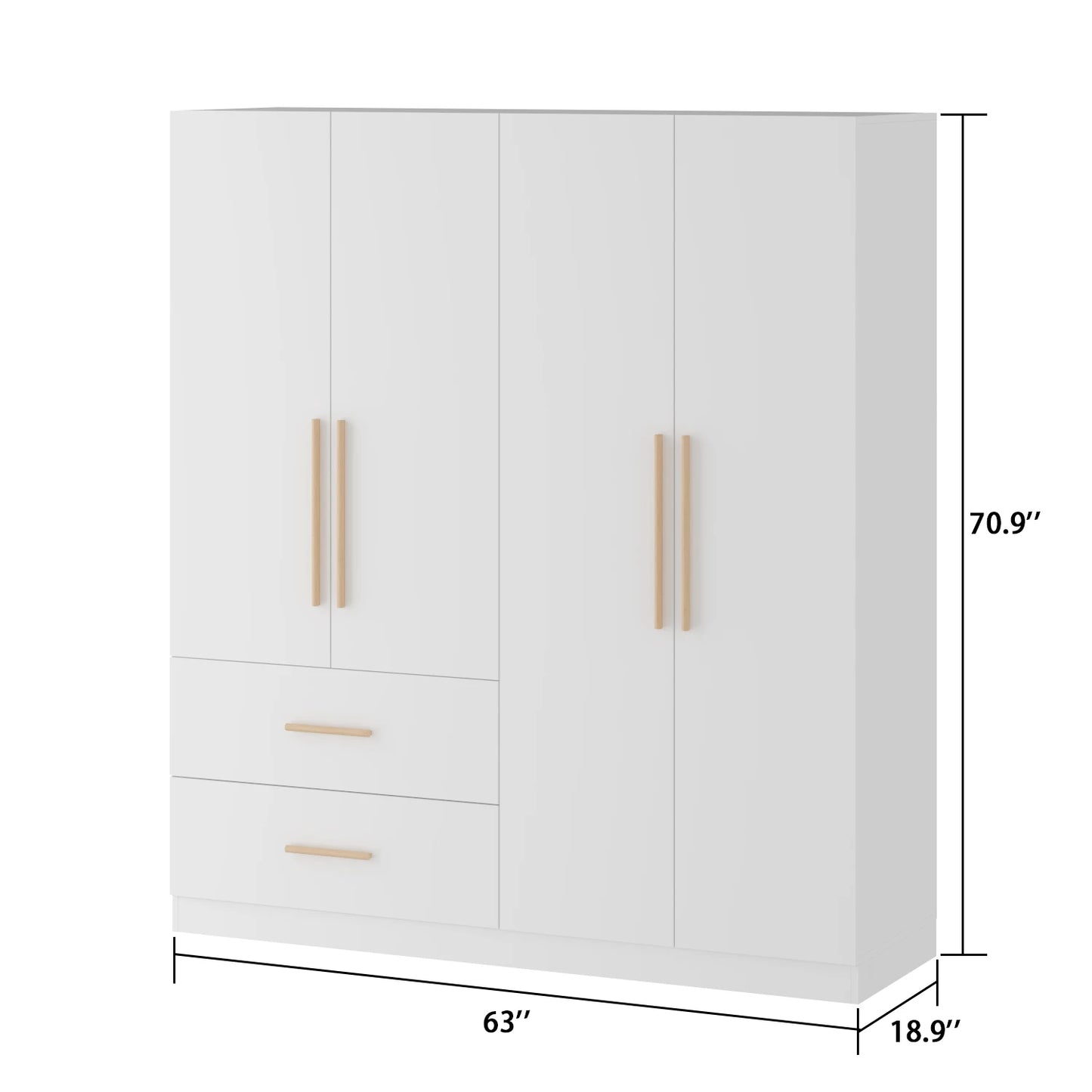 FUFU&GAGA Modern Wardrobe Armoire Closet With Storage Cubes And Rods