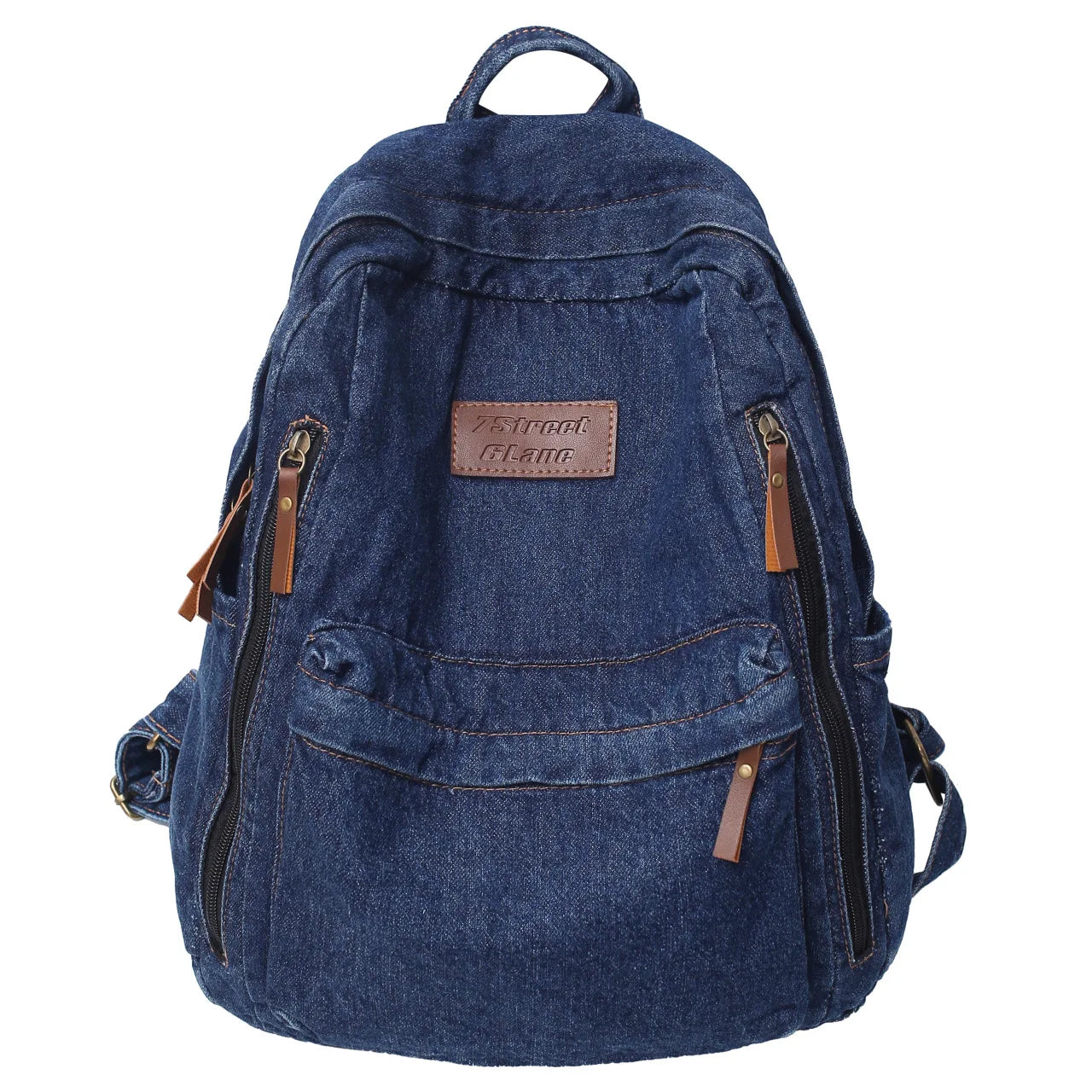 NONECN Denim School Backpack With Multiple Pockets And Large Capacity