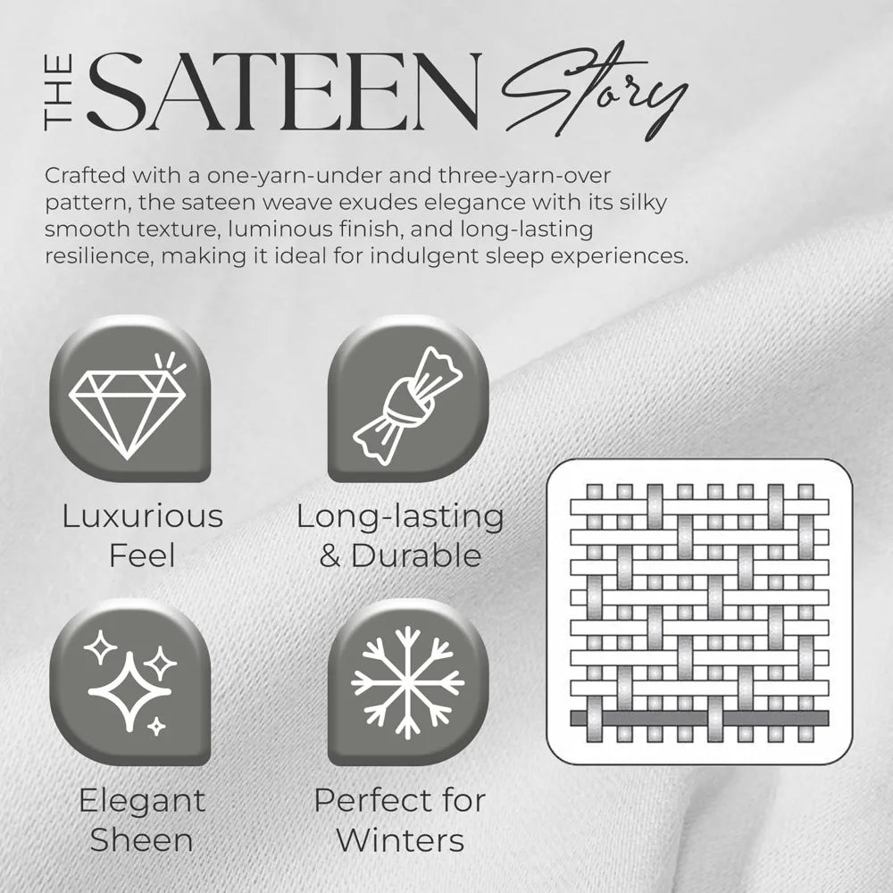 800 Thread Count Luxury Cotton Rich Sateen Sheets Set