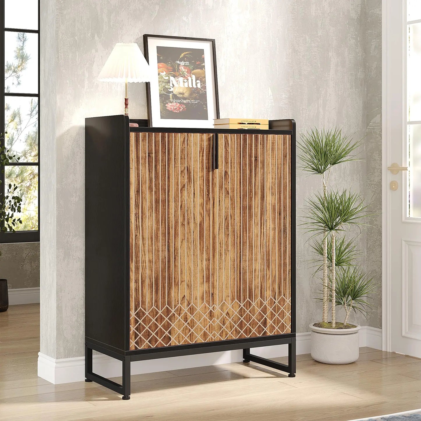 Tribesigns 5-Tier Shoe Cabinet With Doors