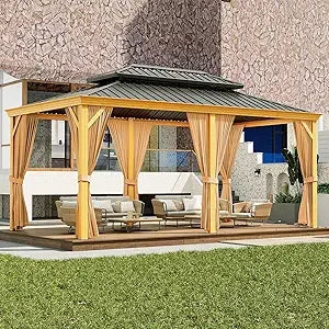 GAOMON Gazebo Hardtop Outdoor Patio Shelter Aluminum Frame
