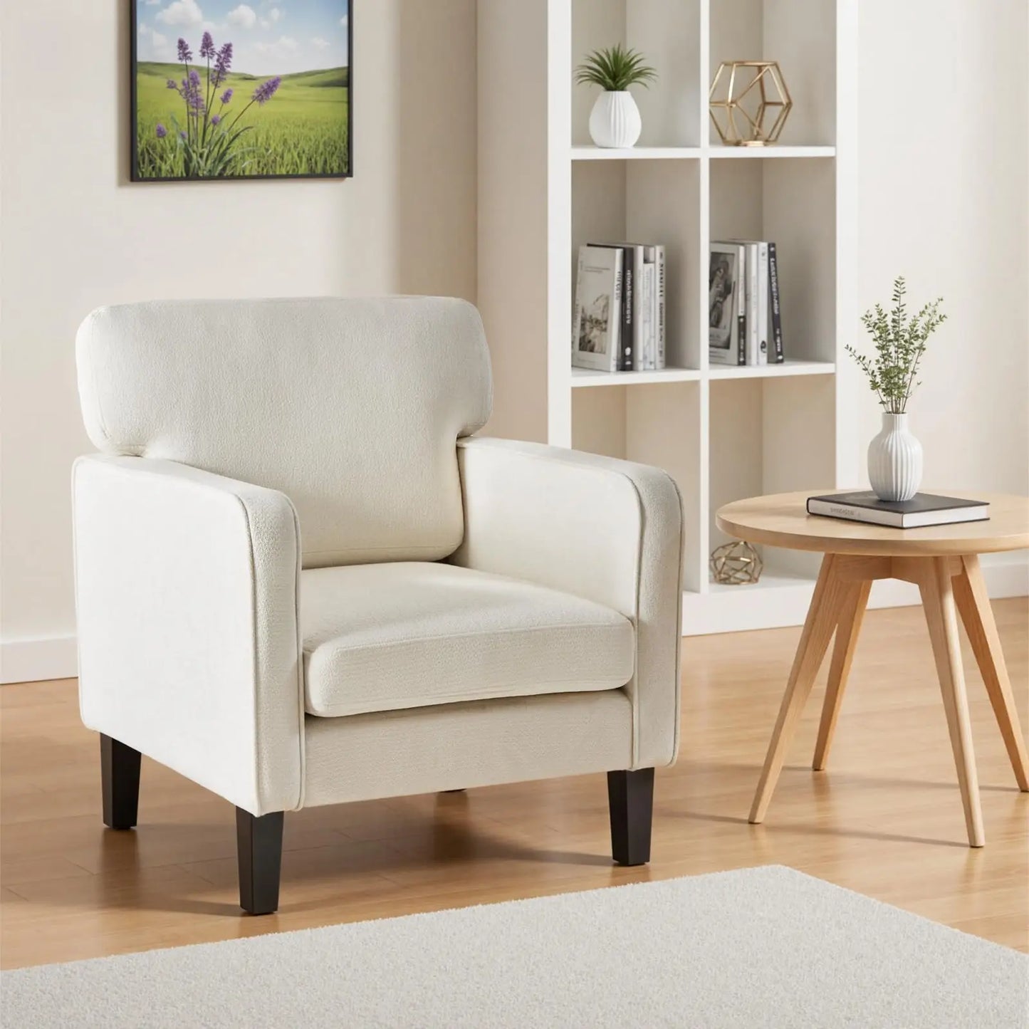 JHK Modern Accent Chair With Ergonomic Armrest And Backrest Support