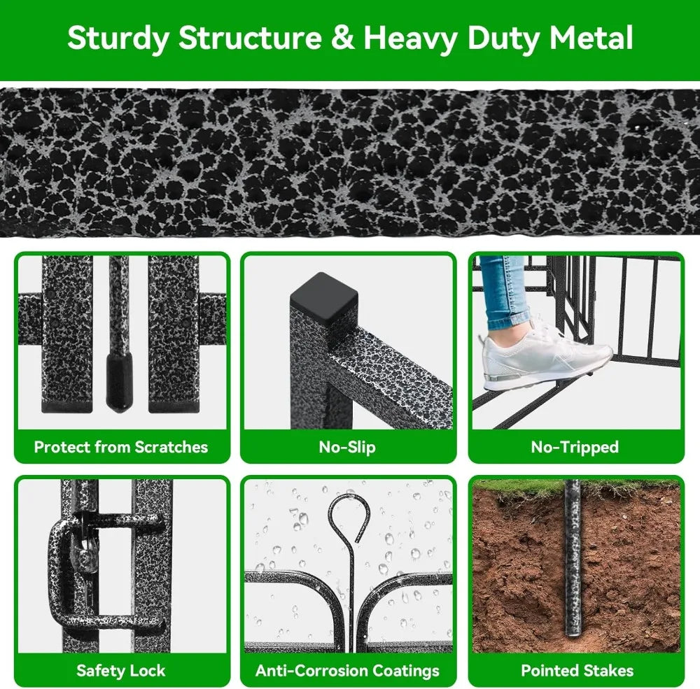 Heavy Duty Dog Playpen Portable Fence Solid Iron Crossbars RV Camping