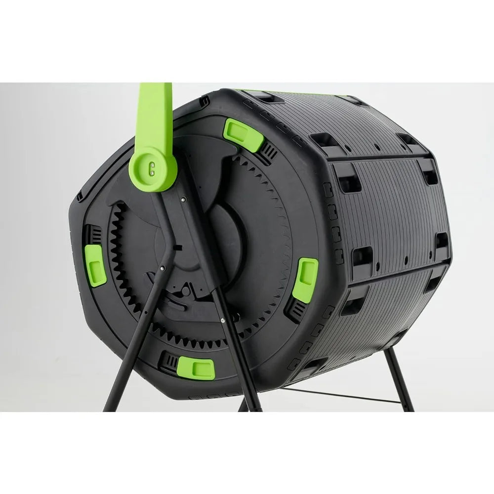 Generic Geared Two Compartment Plastic Compost Tumbler