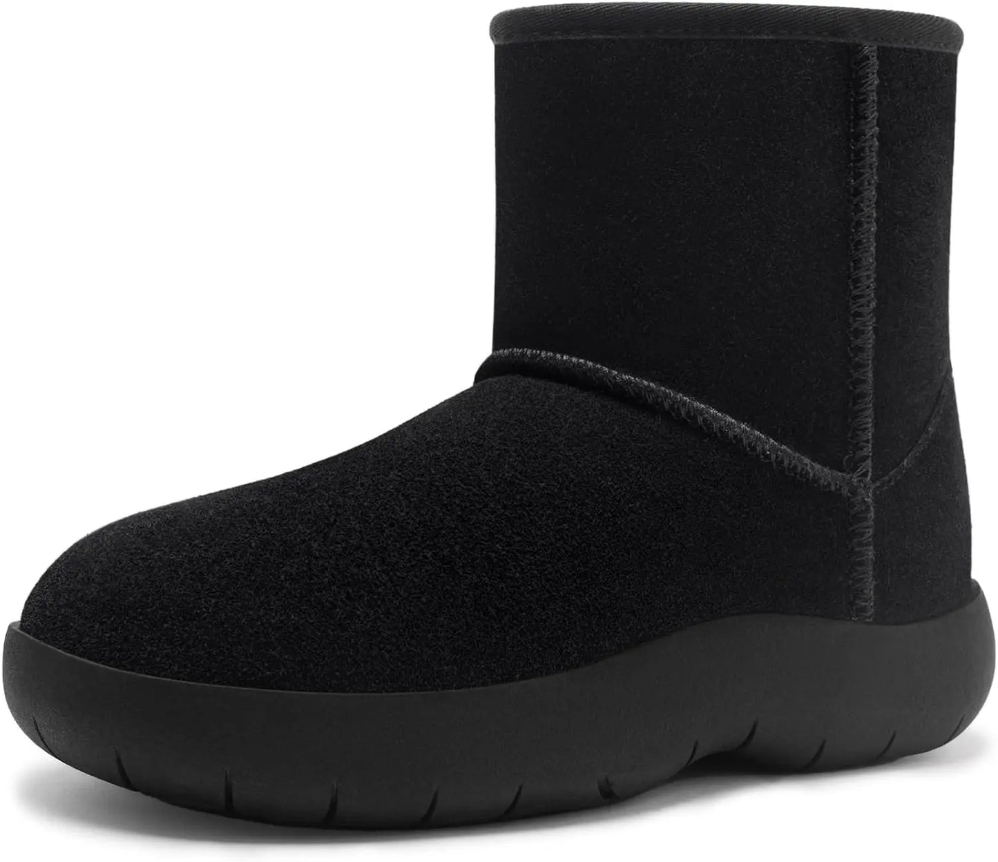 Fujian Genuine Suede Womens Ankle Boots Fur Lined Snow Boots