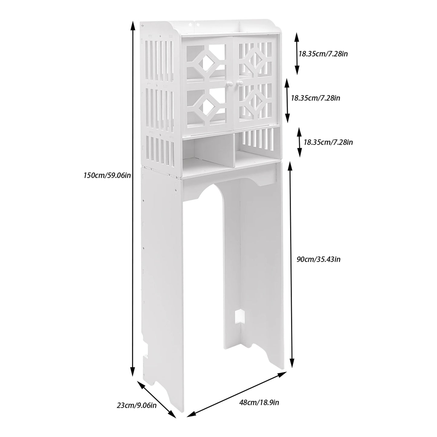 Over The Toilet Four Tier Bathroom Storage Cabinet