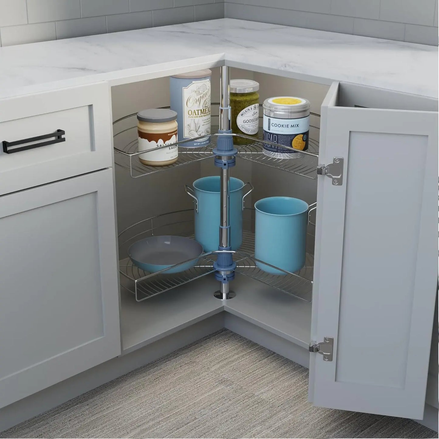 Kidney Shape 270 Degree Lazy Susan For Kitchen Corner Cabinets