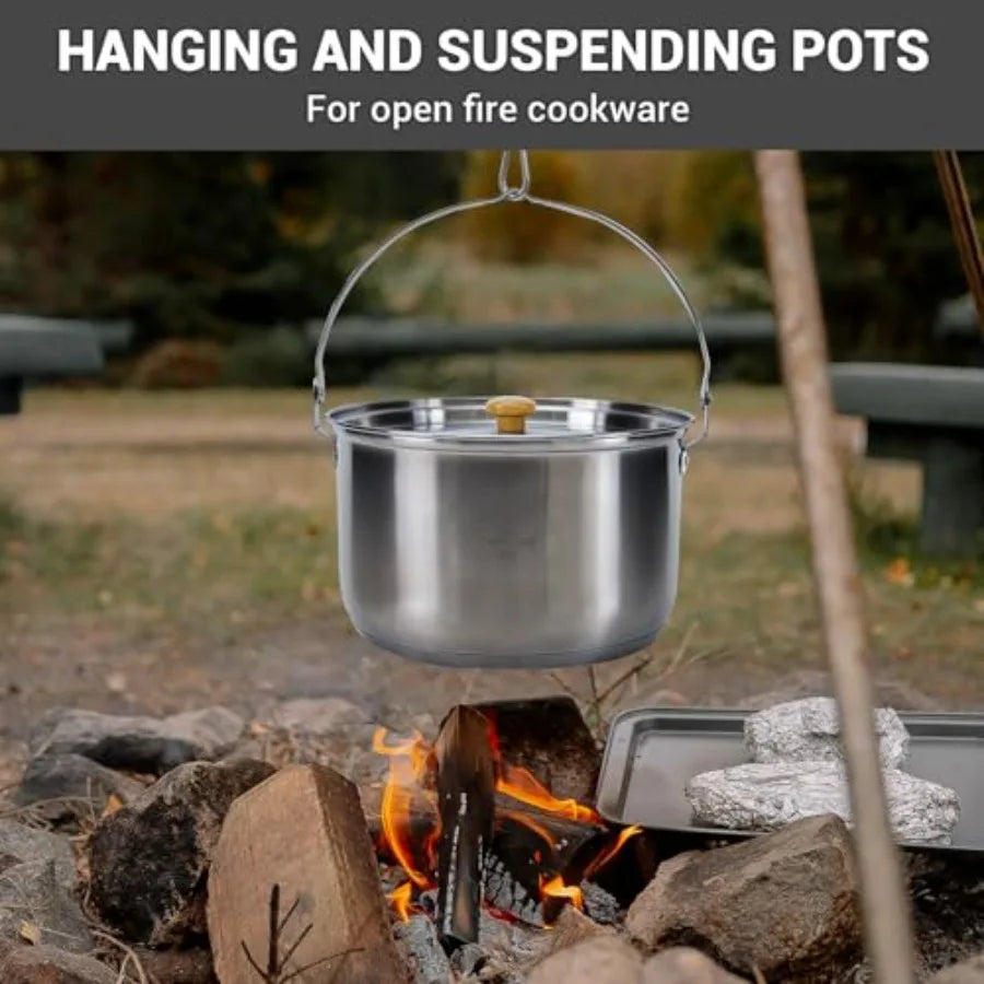 304 Stainless Steel Camping Cookware Set With Travel Tote