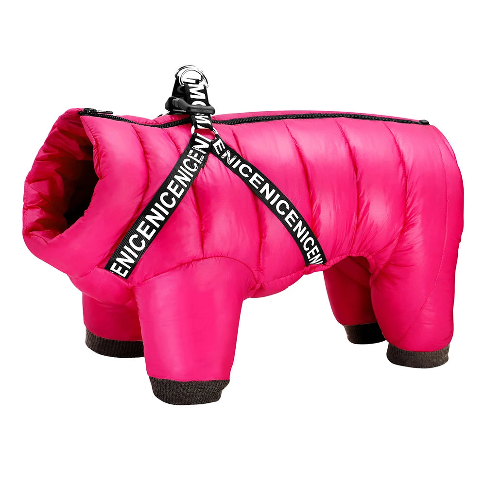 Pet Artist Warm Waterproof Dog Coat With Adjustable Harness
