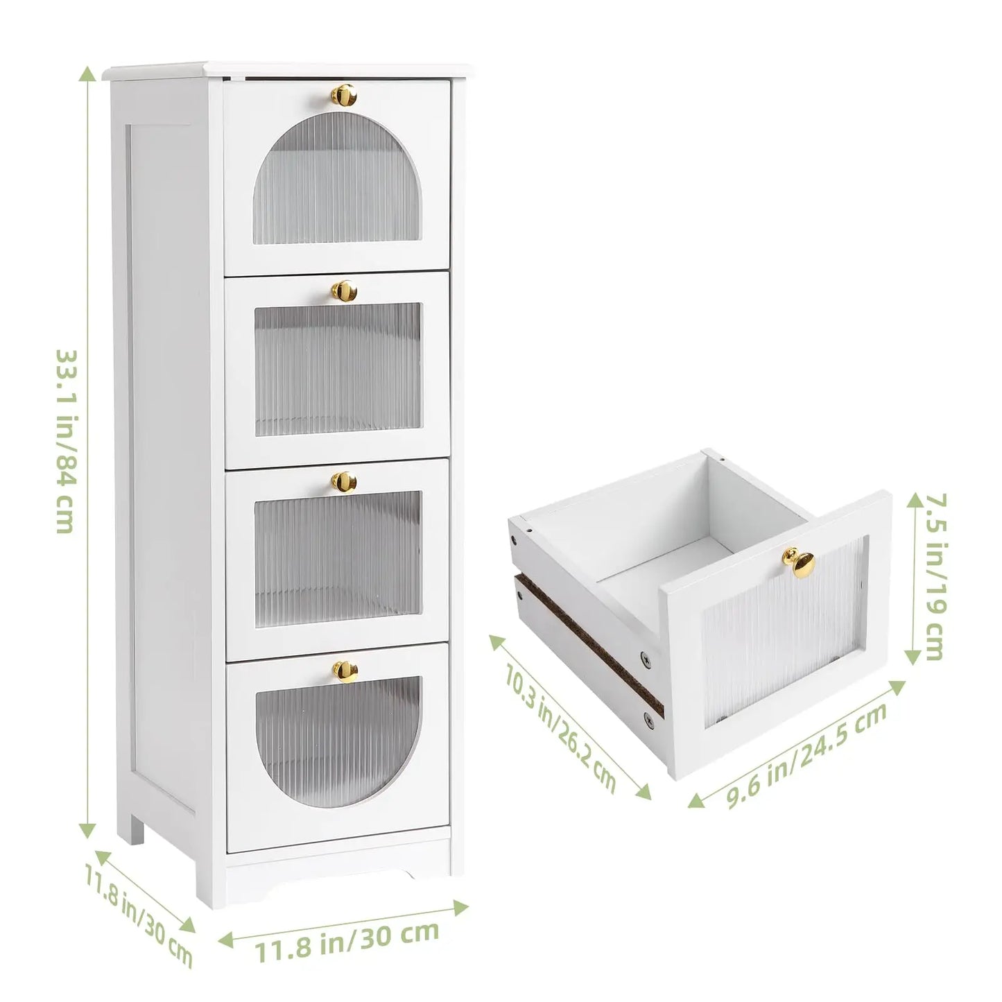 Studyset Freestanding Bathroom Cabinet With 4 Drawers