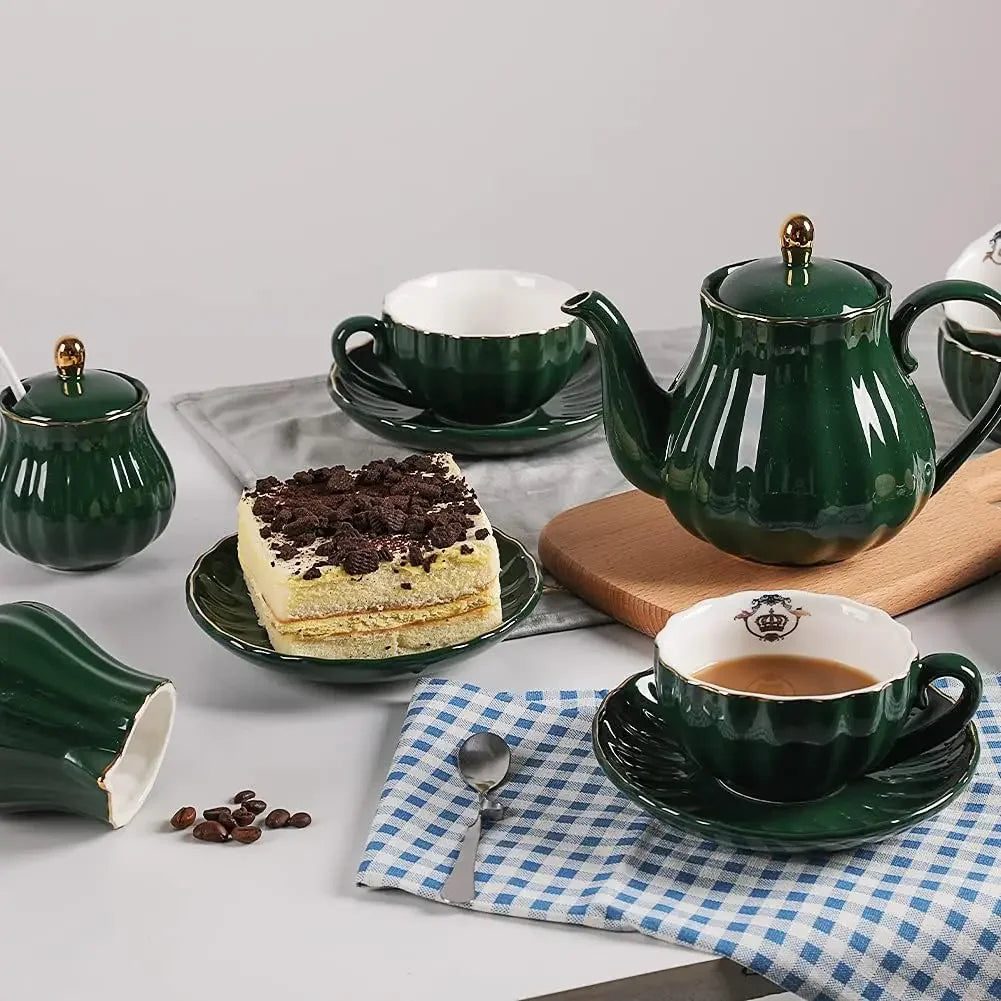 Porcelain Tea Set British Royal Series For Six With Teapot