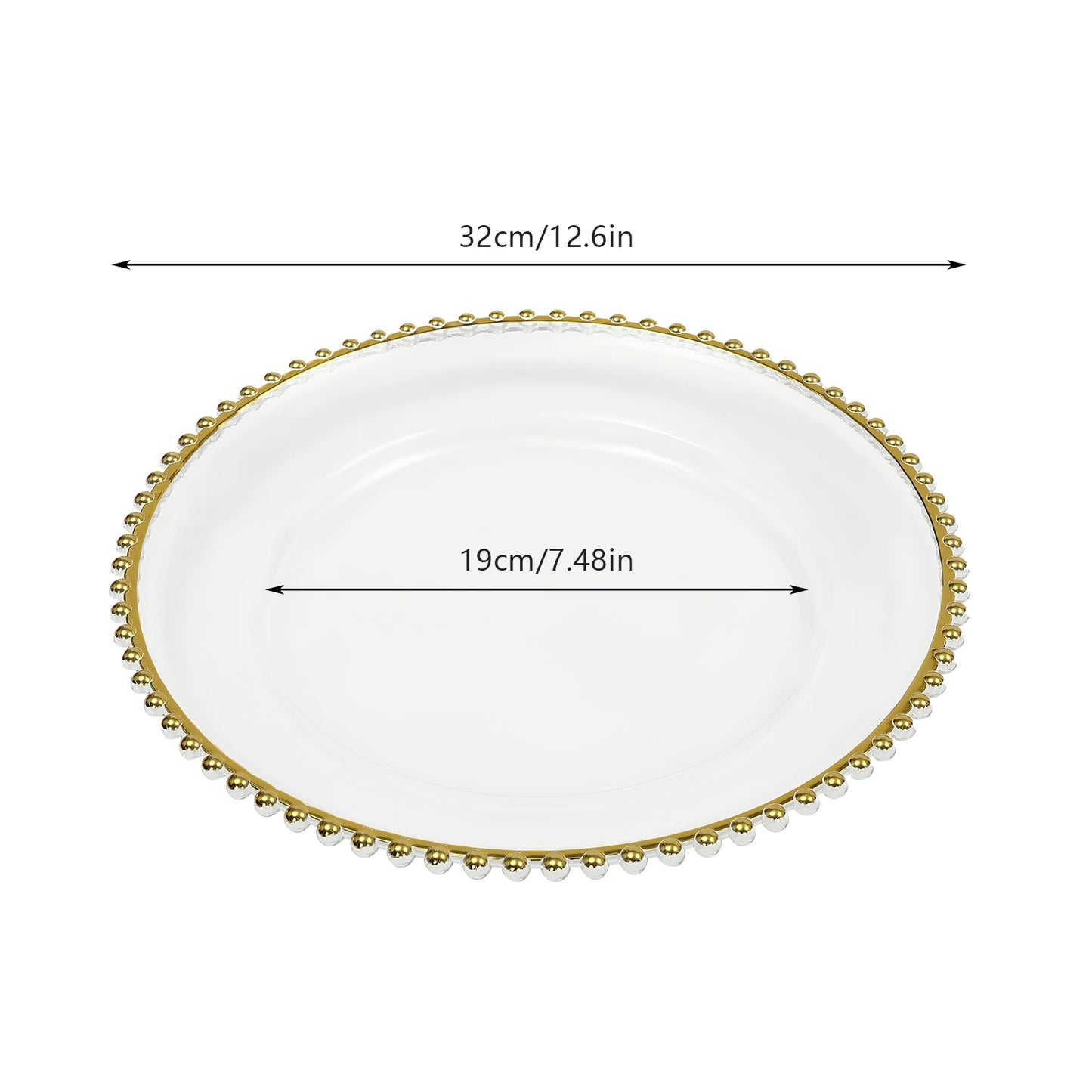 Bymaocar 25 Piece Beaded Charger Plates Set For Dining Tables