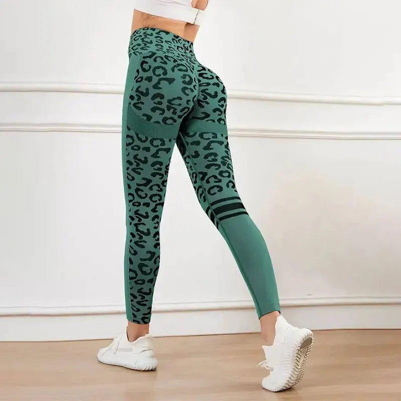 Leopard Print Seamless High Waist Yoga Pants Quick Drying