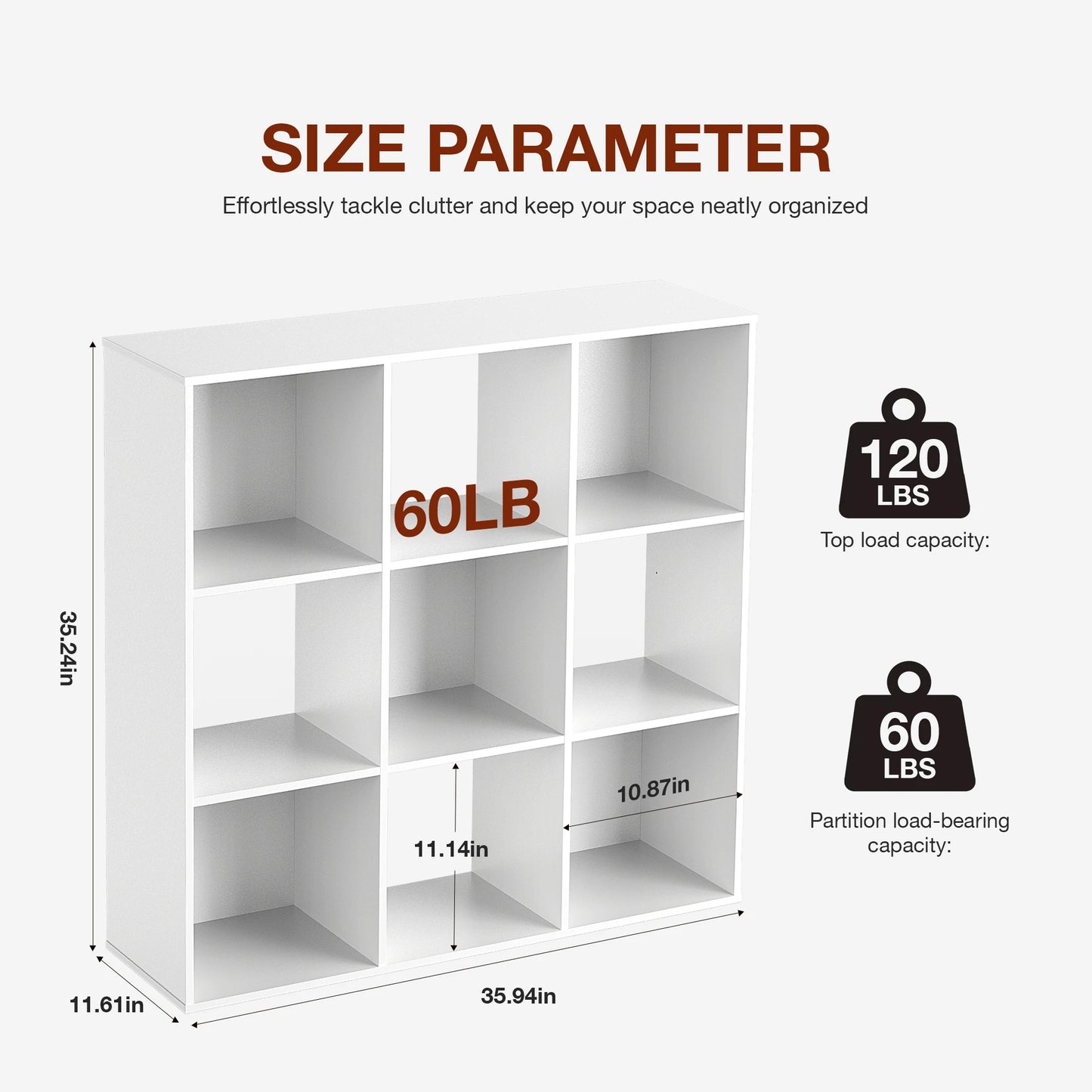 JHK 9 Cube Storage Organizer Bookcase Wooden Shelf Living Room