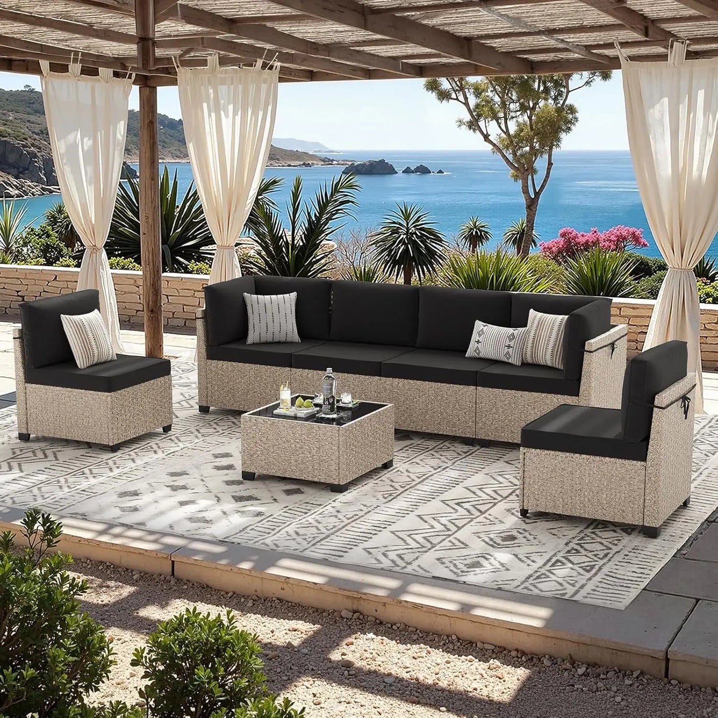 Outdoor 7 Piece All Weather Patio Furniture Set