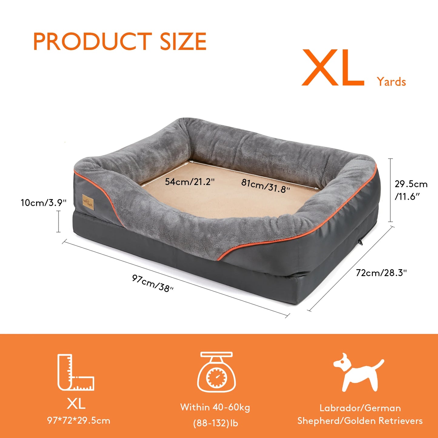 BINGOPAW Waterproof Dog Bed With Removable Washable Cover