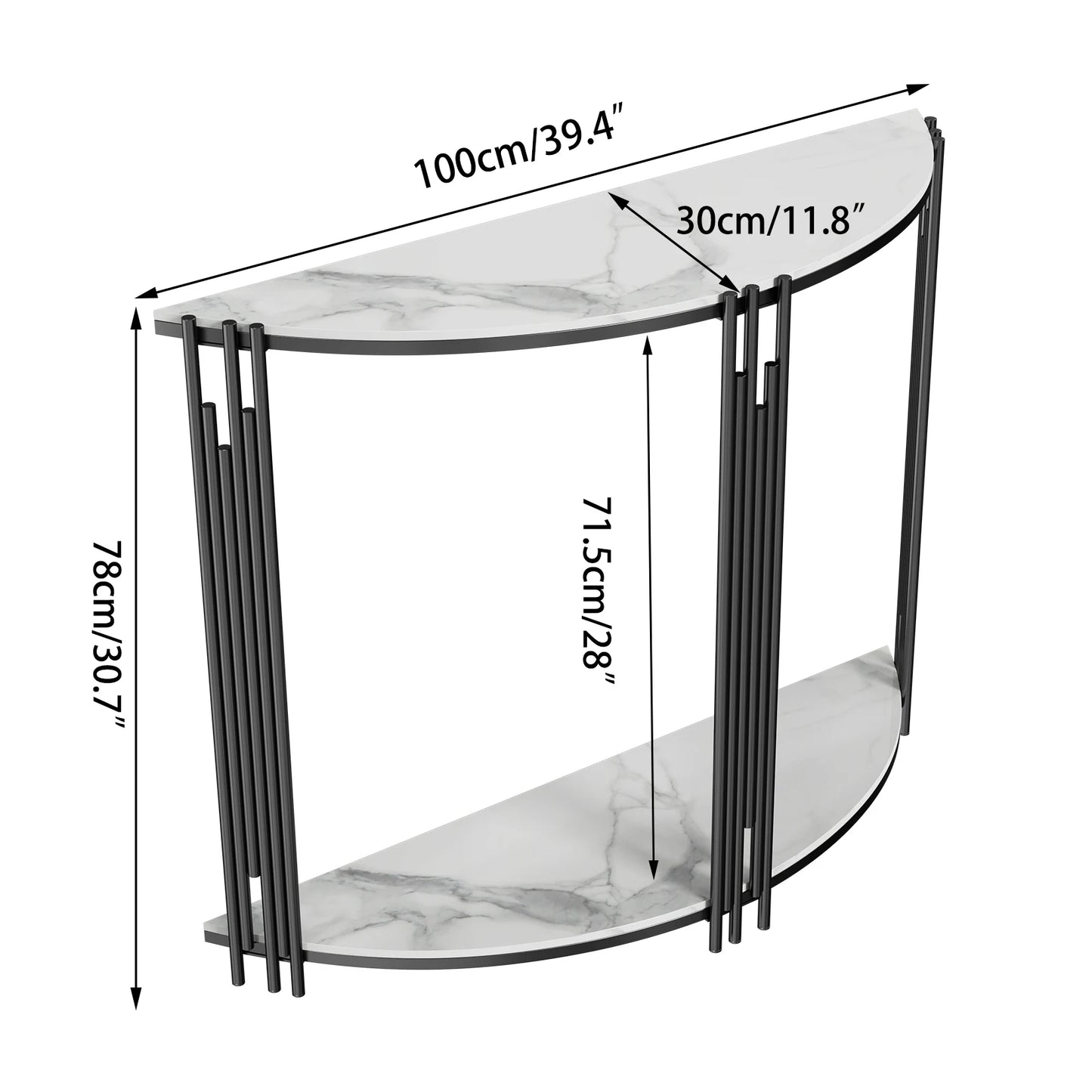 Wisfor Half Moon Marble Console Table for Entryway Living Room