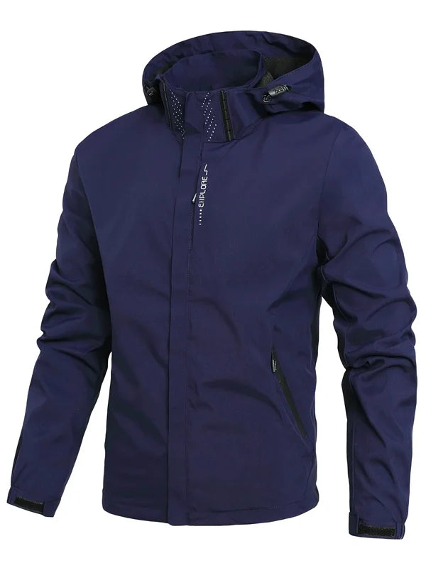 Lightweight Waterproof Hooded Rain Jacket For Men Outdoor Windproof