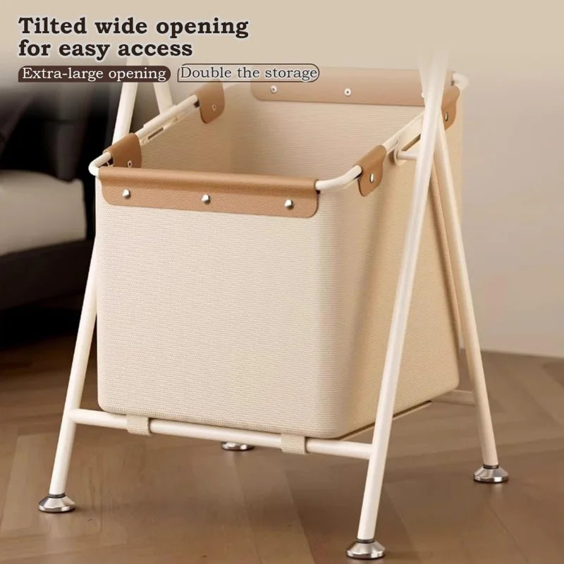 QIFANGHE 2-Tier Foldable Laundry Basket With Swivel Wheels