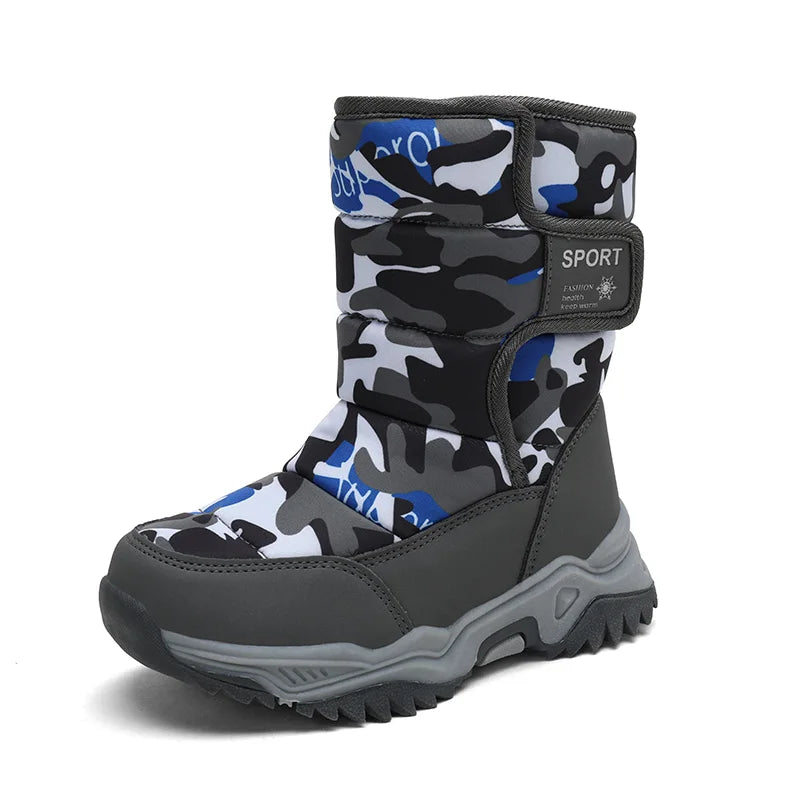 Unisex Plush Winter Snow Boots Waterproof Non Slip