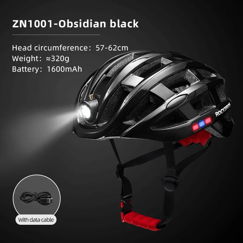 ROCKBROS Cycling Light Helmet USB Rechargeable LED