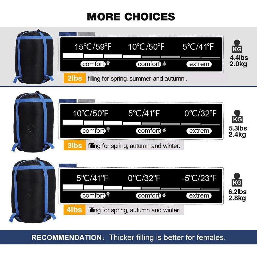 Cotton Flannel Sleeping Bag For Adults With Detachable Hood