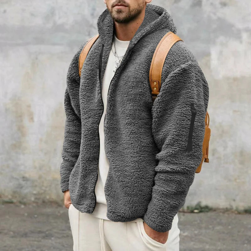 Hebei Zhejiang Double-Sided Fleece Jacket For Men With Hood