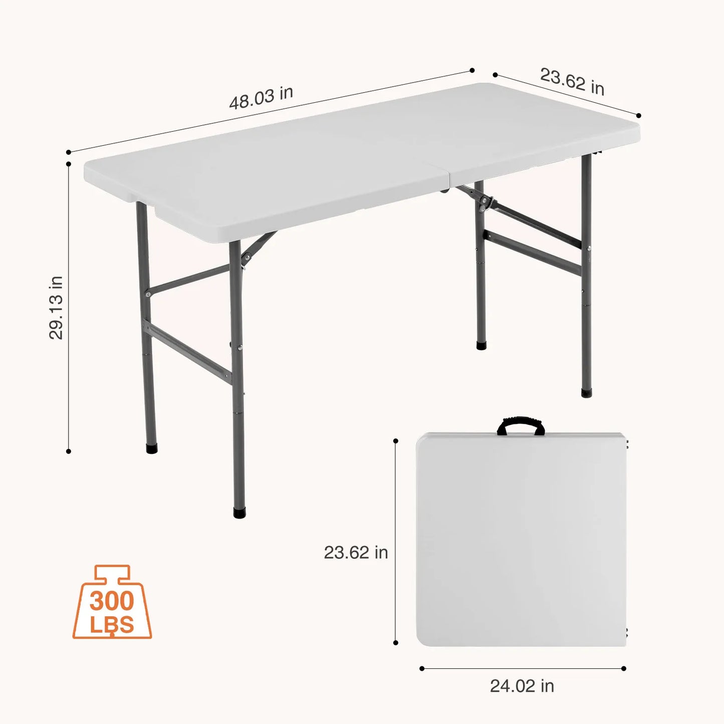 JHK Portable Folding Table With Carry Handle For Camping