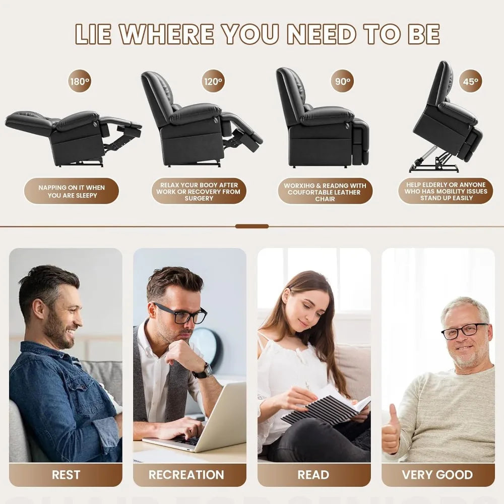 LZJV UltraComfort Dual Motor Power Lift Recliner With IntegratedTechnology Massage