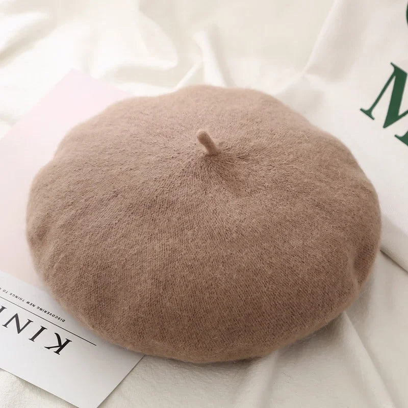 Womens Wool Beret Fashion Retro Artist Hat For Everyday Wear