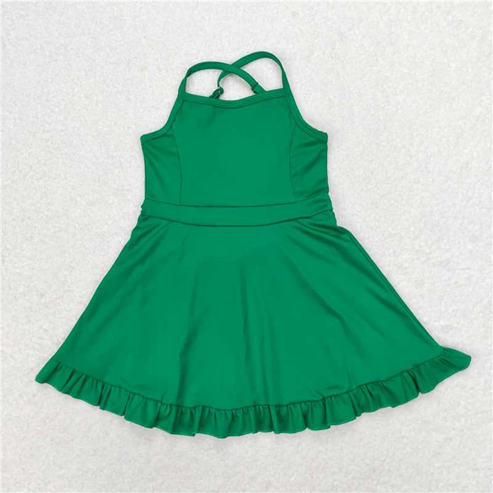 Knit Knee Length Active Wear Dress for Baby Girls